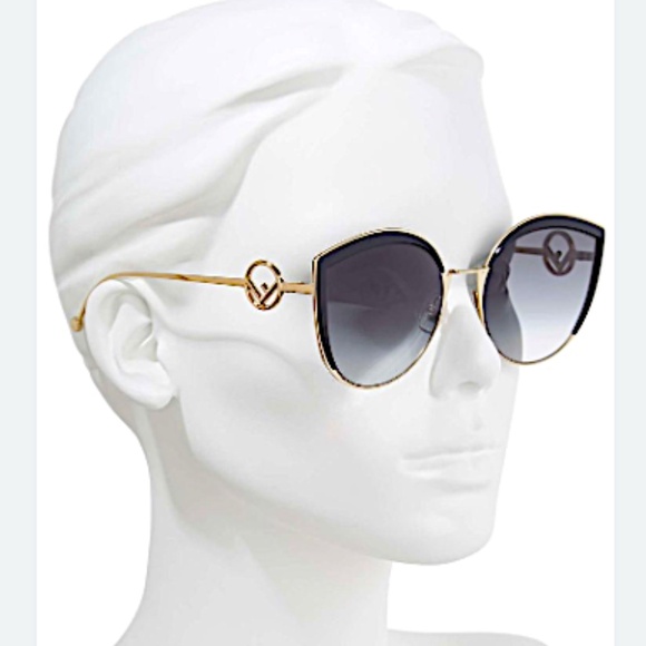 Fendi Women\'s FF0290/S 807/9O Black/Gold Cat Eye Sunglasses 58mm main image 5